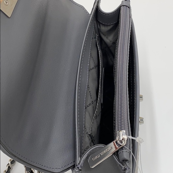 MICHAEL KORS ROSE MEDIUM FLAP SHOULDER PEARL GRAY - Picture 14 of 16